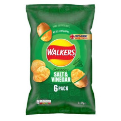 Walkers Crisps - Salt & Vinegar Multipack (6x25g)