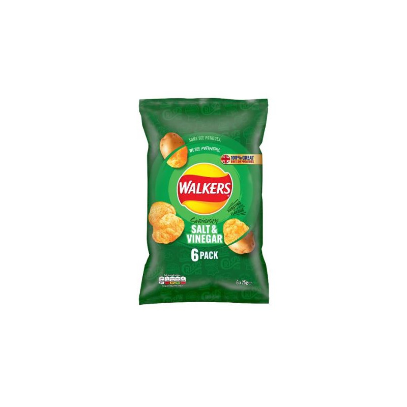 Walkers Crisps - Salt & Vinegar Multipack (6x25g)