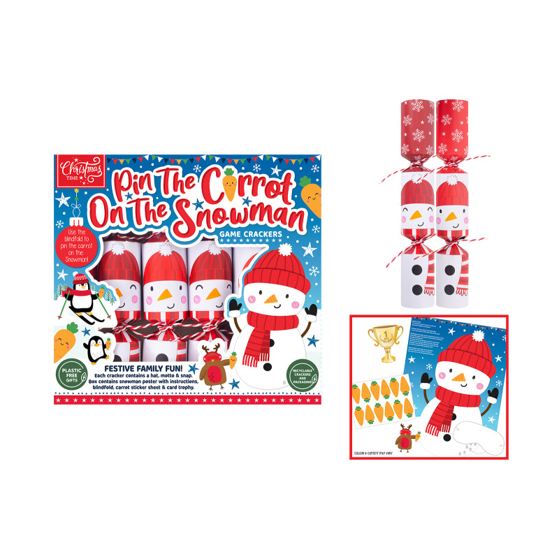 Xmas Crackers. 9" (23cm) "Pin the Carrot" (1 x 6)