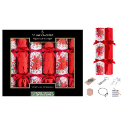 Xmas Crackers.  13.5" (34cm) Deluxe Poinsettia (1 x 6)